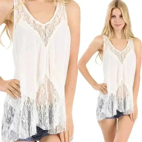 "Miley" Lace Hem Trapeze Cami - Picture 1 of 6